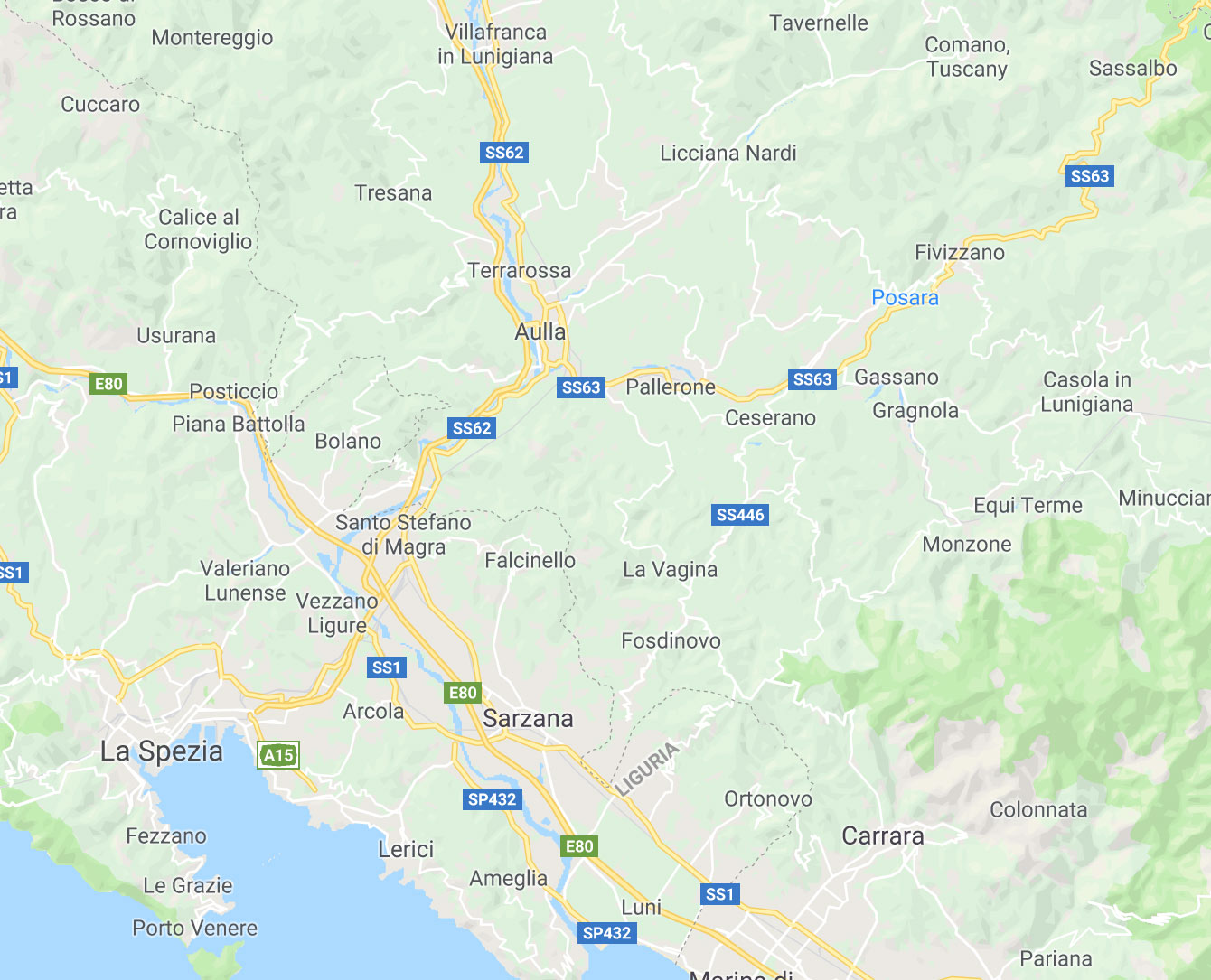 mappa Lunigiana